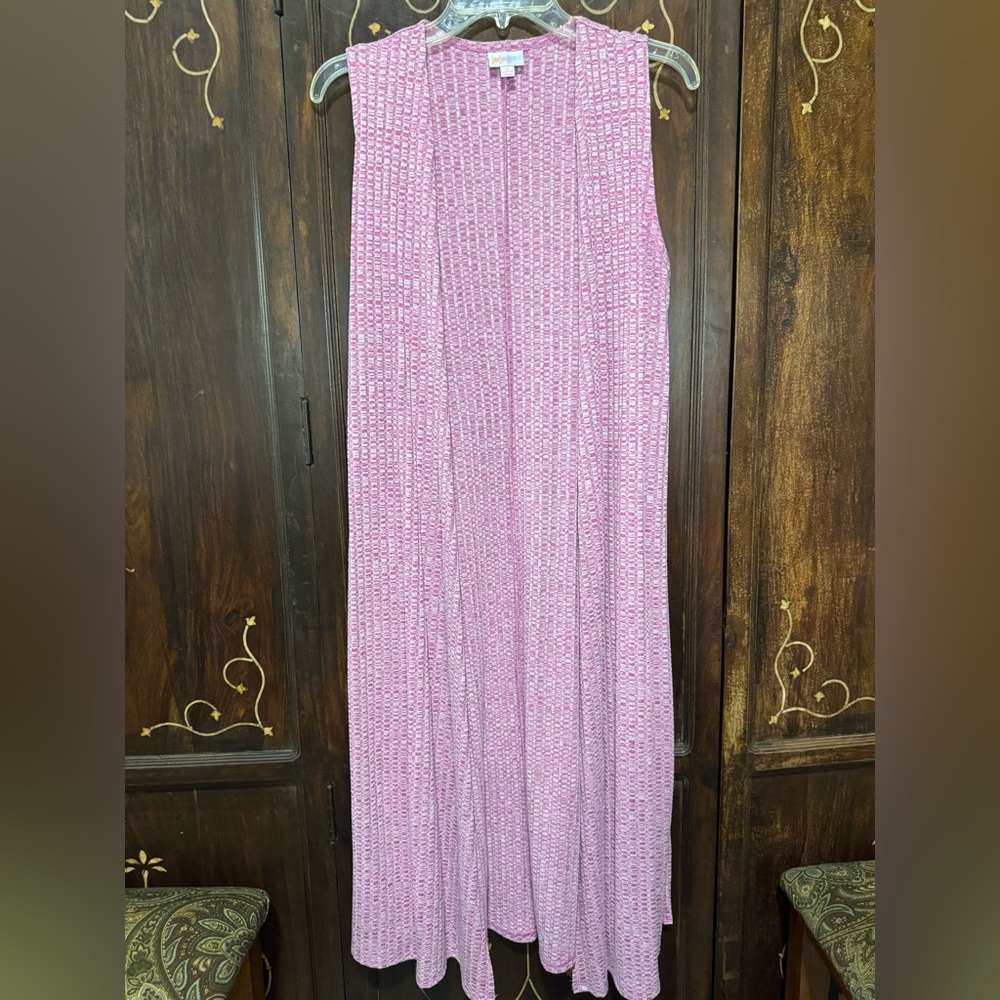 LuLaRoe Pink Purple Ribbed kimono Casual